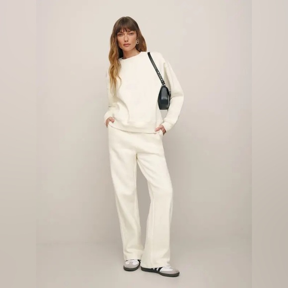 Reformation Pants - Reformation Wide Leg Sweatpants off white ivory cream size small